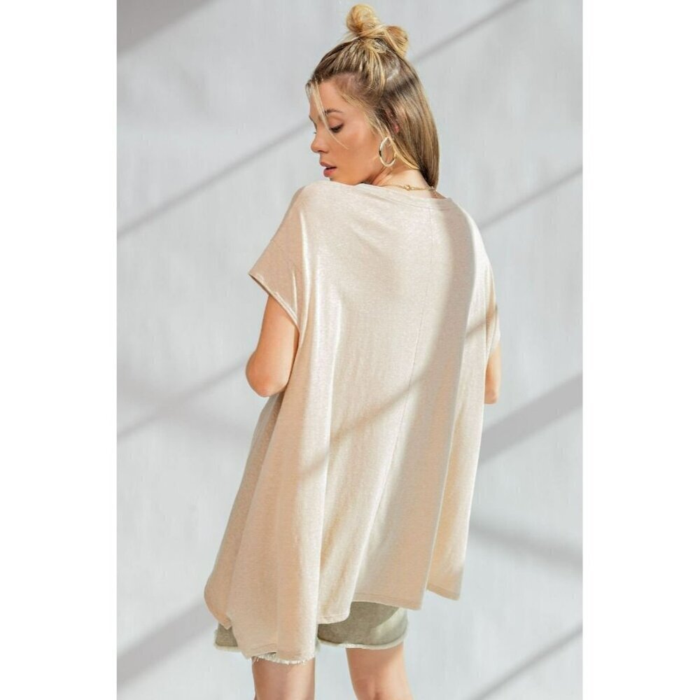 Weekender Legging Friendly Tunic Top in Khaki - Picture 5 of 5